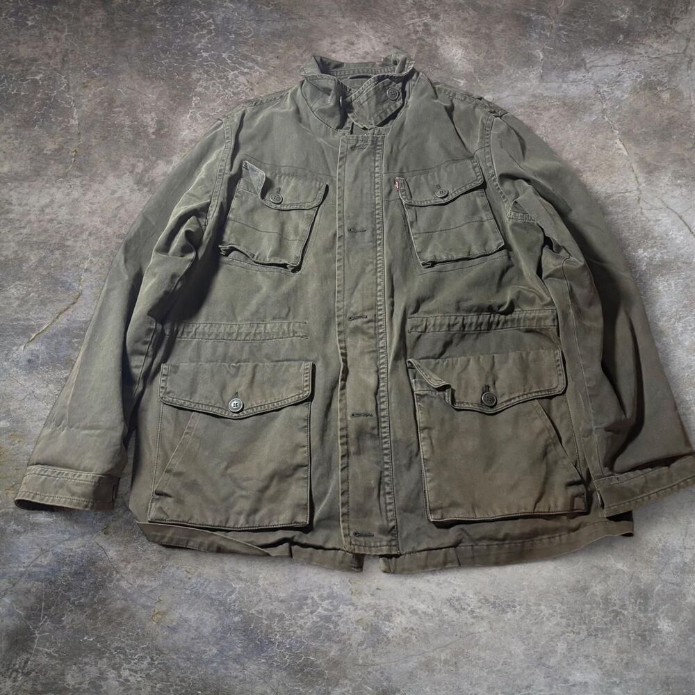 Levi’s Military Jacket Men’s XL Green Chore Cargo Utility Workwear